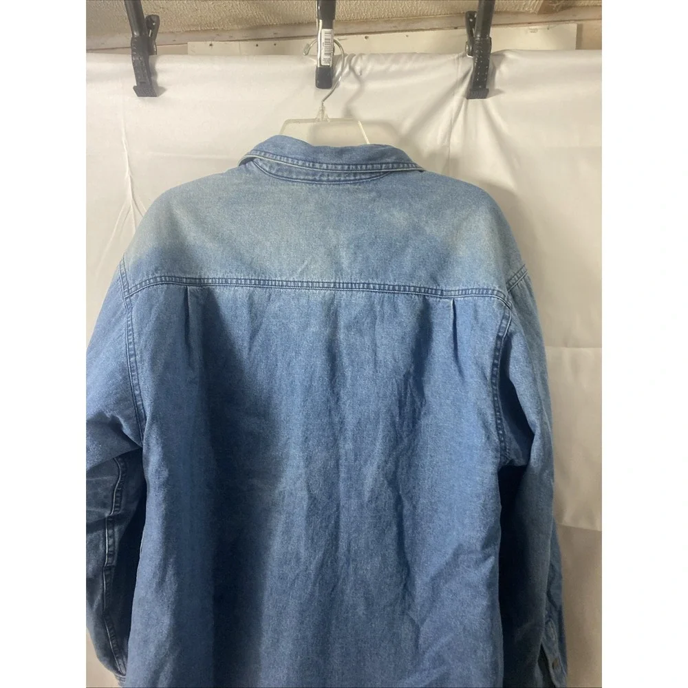C. E. Schmidt Workwear Fleece Lined Denim Shirt‎ Shacket Medium Grunge